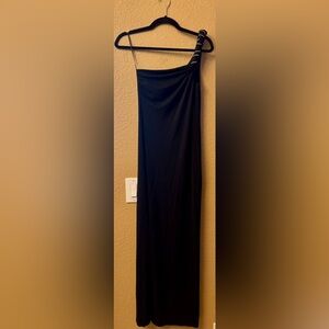 Janine of London Vintage One Shoulder Rhinestone Dress Black XS